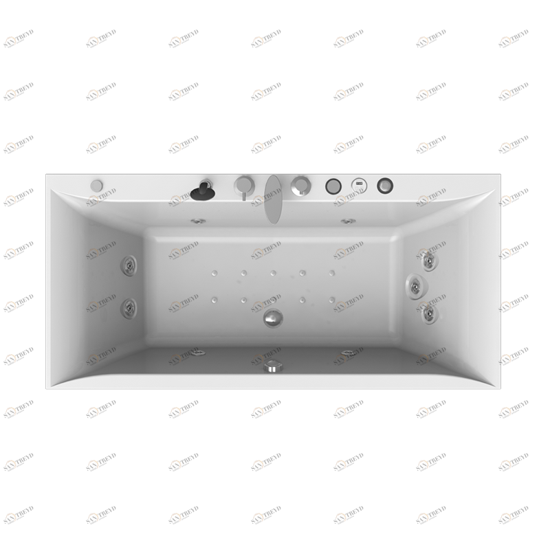 Гидромассаж "Лечебный Chrome" на ванну Палермо (двигатель 900 Вт, джет Джереми - 9 шт.) Radomir 1-65-2-0-2-033