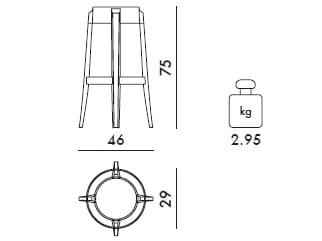 Высокий штабелируемый стул из поликарбоната с подставкой для ног Kartell CHARLES GHOST ARCH-00063123 - Вид №25