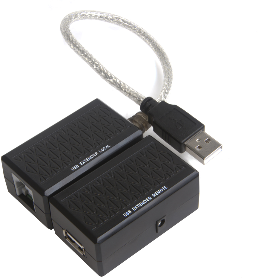 GCR-UEC60DC адаптер-удлинитель активный usb 2.0 по витой паре am/af с доп. питанием до 60 метров Greenconnect Santreyd 