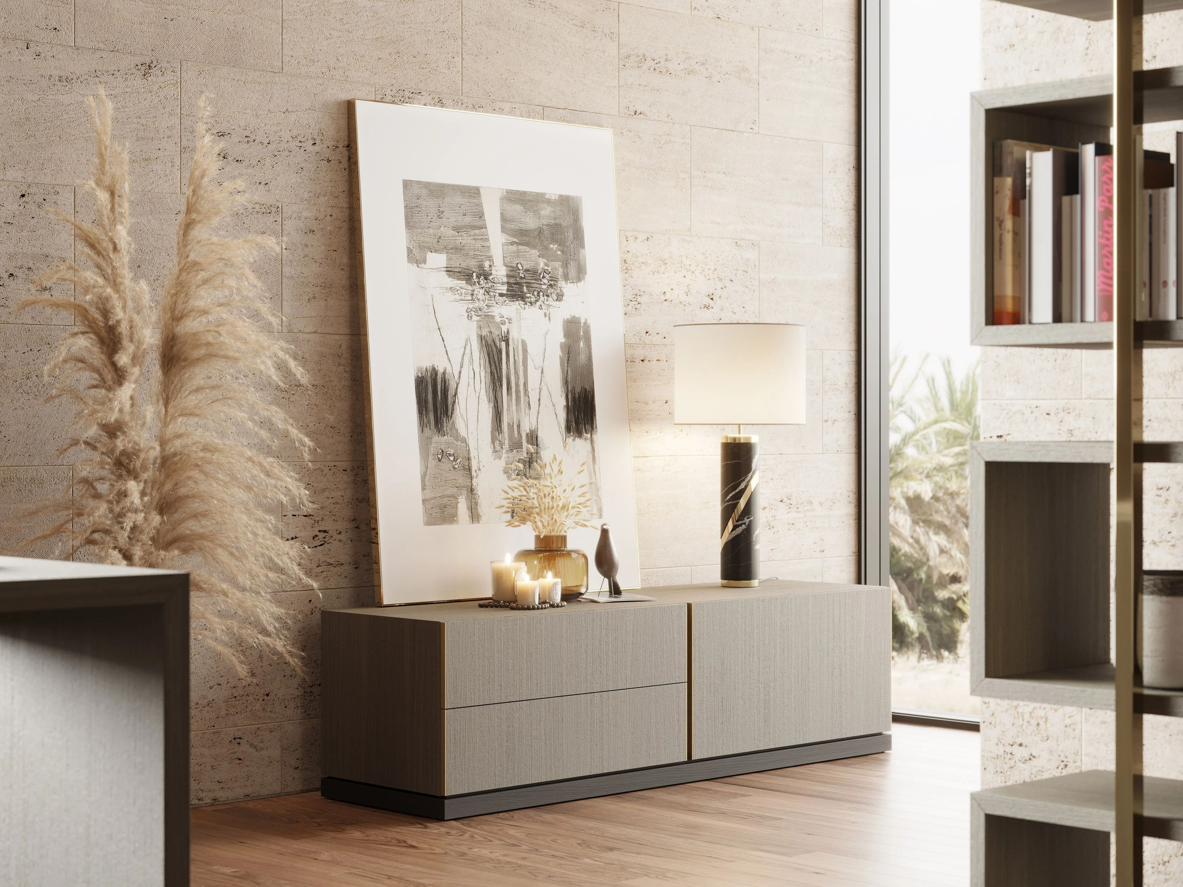 Настольная лампа из черного мрамора Marquina Laskasas ARCH-00141133 - Вид №2