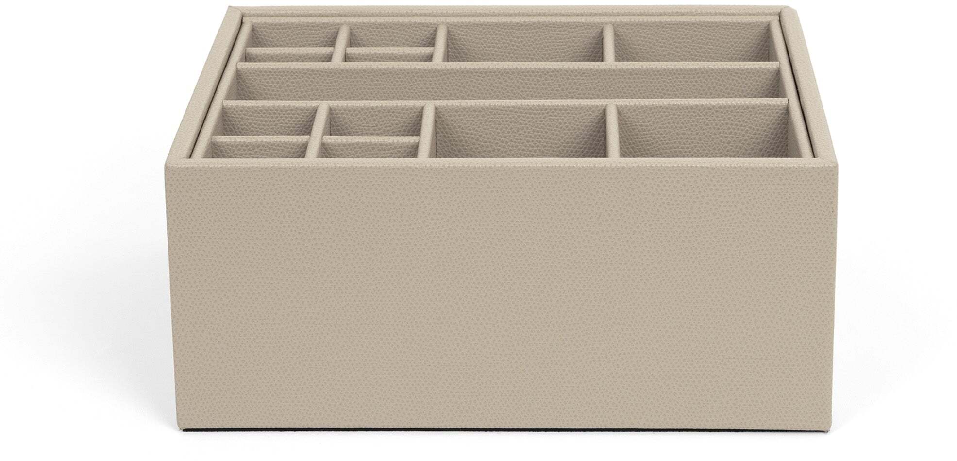 Настольный органайзер - 23,5X18,5XH10,5 см / зернистая кожа_кремовый