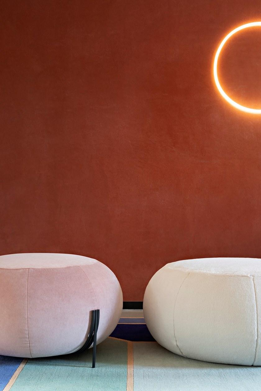 Saba Italia Круглый пуф со съемным чехлом из ткани Geo sun-id-1472474 - Вид №6