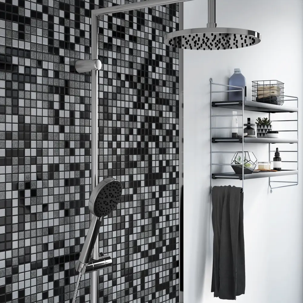 Мозаика Kreaforta черно-серая для интерьера и экстерьера 32.7×32.7 см 89400886 STLM-1572941 - Вид №5