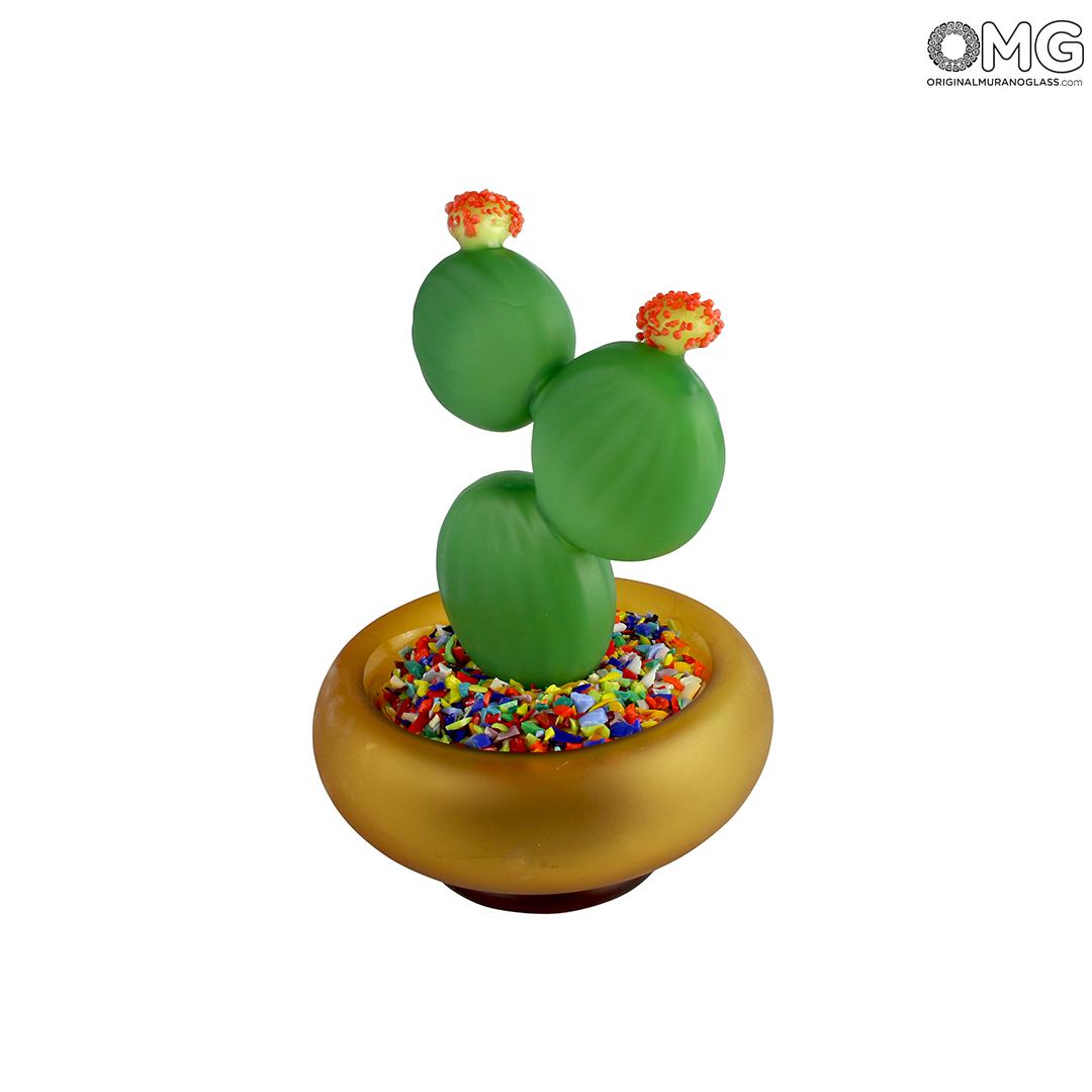 4430 ORIGINALMURANOGLASS Пресс-папье Кактус - муранское стекло OMG 10 см  - Вид №1