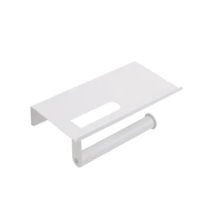 Держатель для туалетной бумаги Аквалиния B1154 с полкой для телефона цвет белый