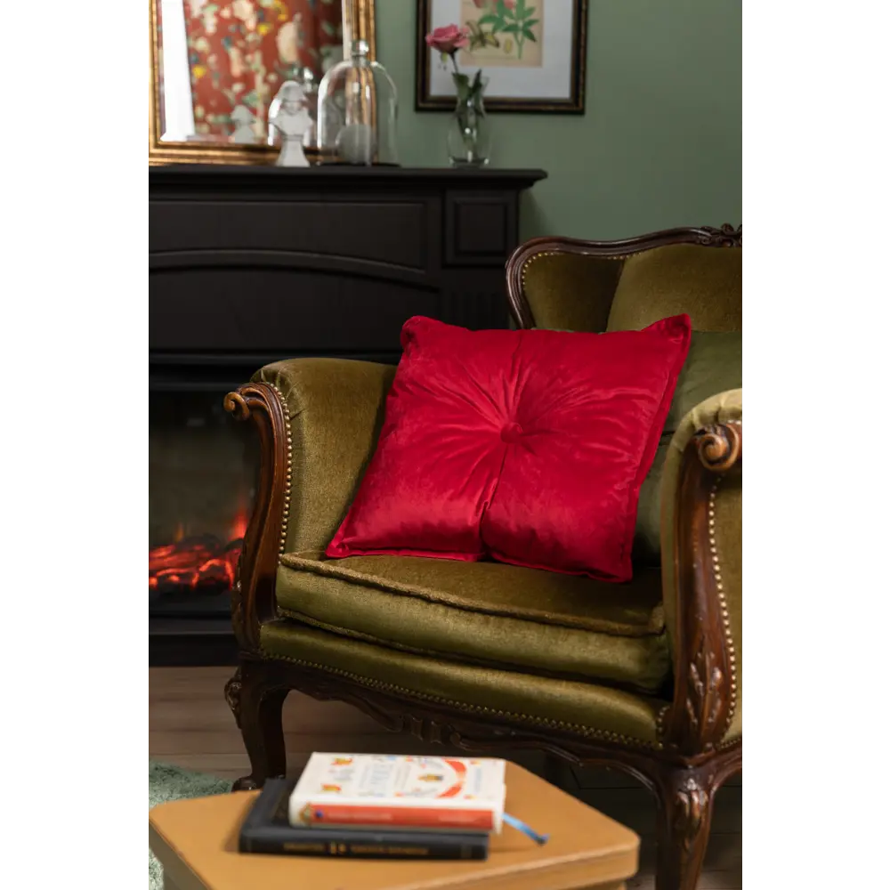 Подушка Бархат 43х43 см красная LINEN WAY STLM-2141246 - Вид №5