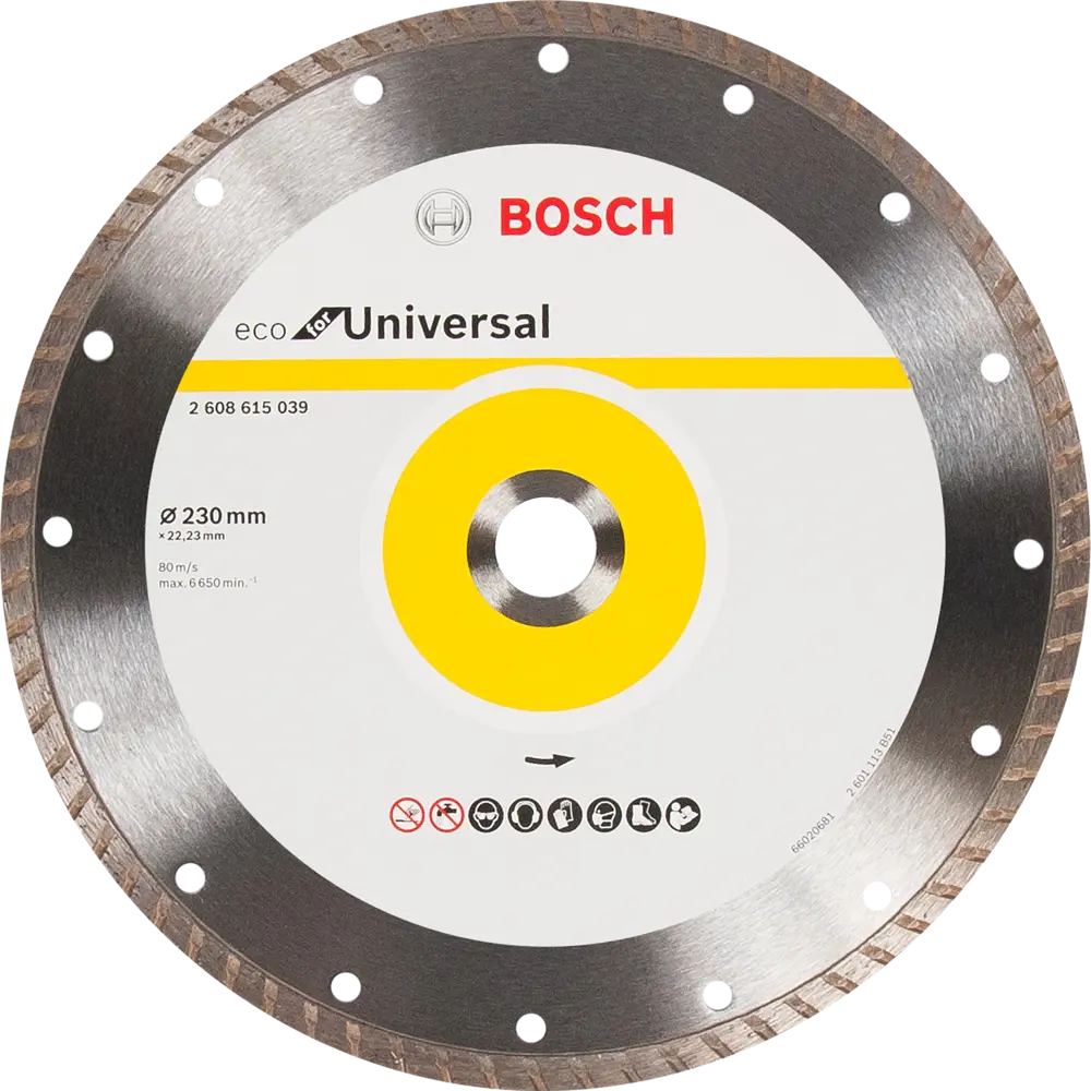 Диск алмазный универсальный Bosch Eco for Universal 2608615039 турбо 230x22.2x3 мм BOSCH PROFESSIONAL STLM-2081563