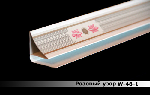 Потолочный плинтус W 48-1 Розовый узор софитто 40мм DEKOR PANEL DP284