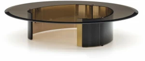 Minotti Круглый стеклянный журнальный столик для гостиной