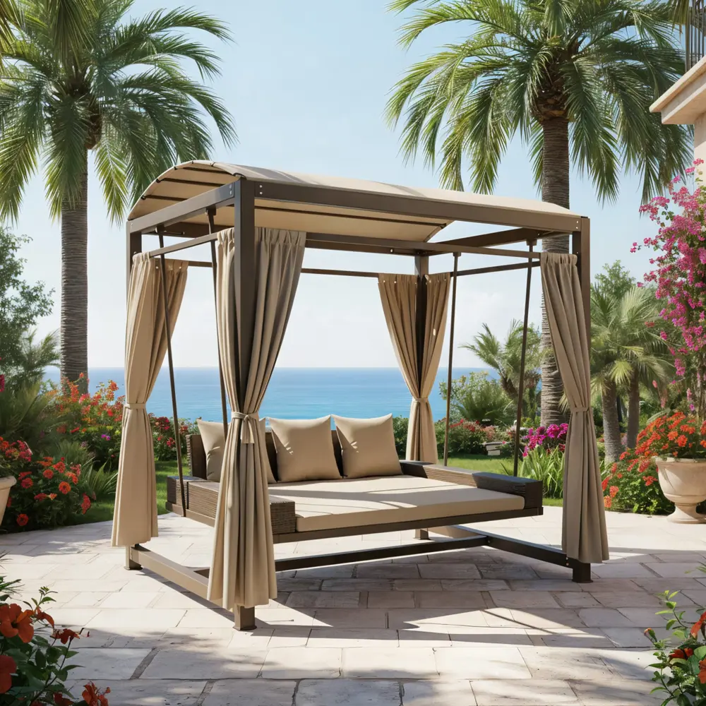 Качели садовые Greengard Астория 3-х местные бежевый/коричневый STLM-2135261 - Вид №4