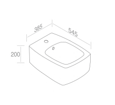 S522T1R1V1.100 Биде подвесное прямоугольное A. e T. Italia SQUARE Белый глянцевый AeT ITALIA - Вид №3