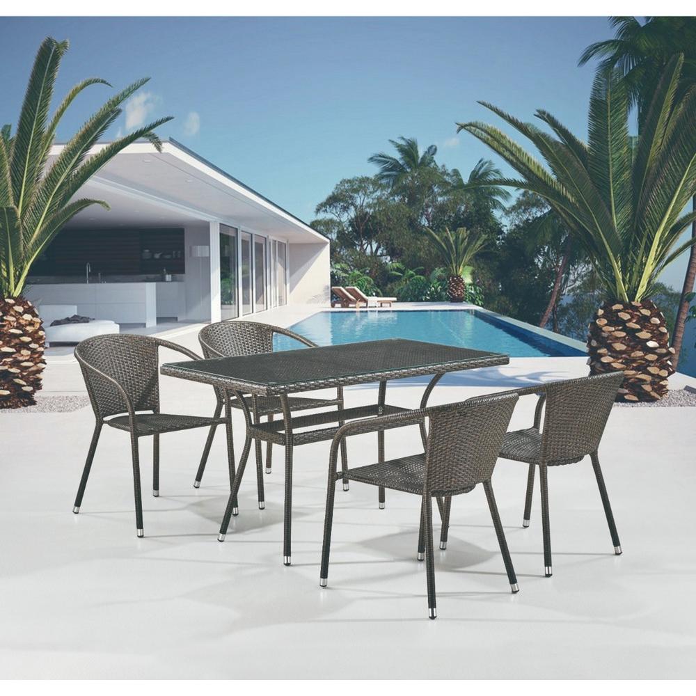 T286B/Y137C-W53 Brown 4Pcs Комплект плетеной мебели Afina 