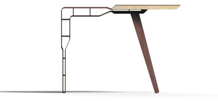 TrackDesign Консоль из стали и дерева с полками  Tt0677000  - Вид №6