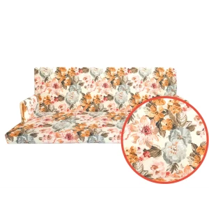 91518775 Матрас для садовых качелей Крупные цветы 180x60x10 см хлопок и полиэстер STLM-1357790