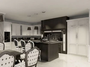 Martini Interiors Кухня на заказ из массива дерева с островком с ручками Lago michigan