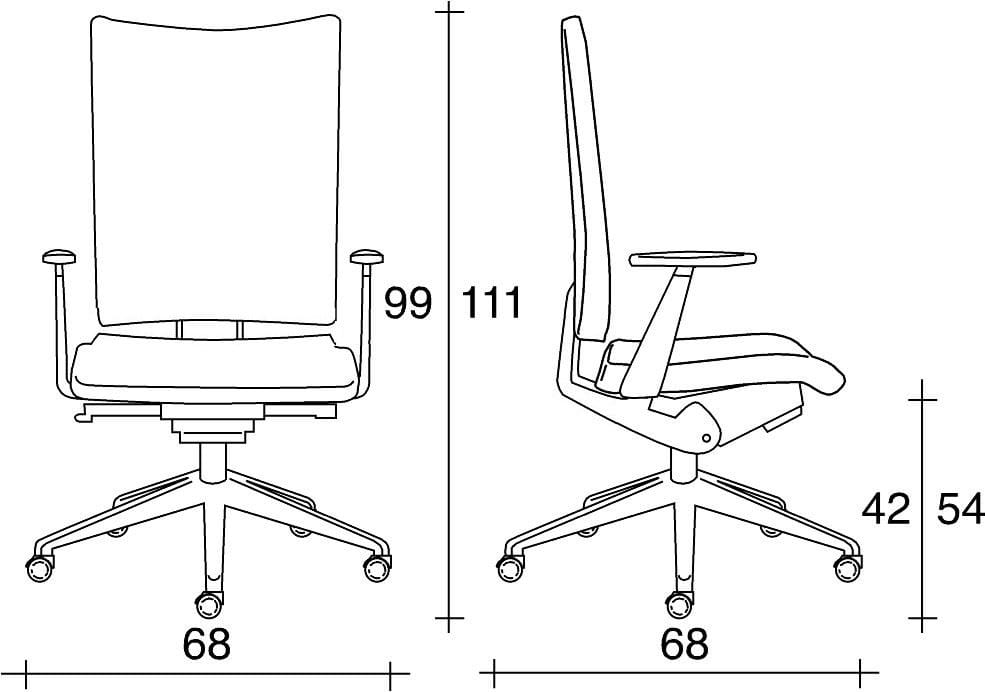 Офисное кресло из ткани с колесами и подлокотниками с 5 спицами TALIN Aviamid ARCH-00028591 - Вид №2