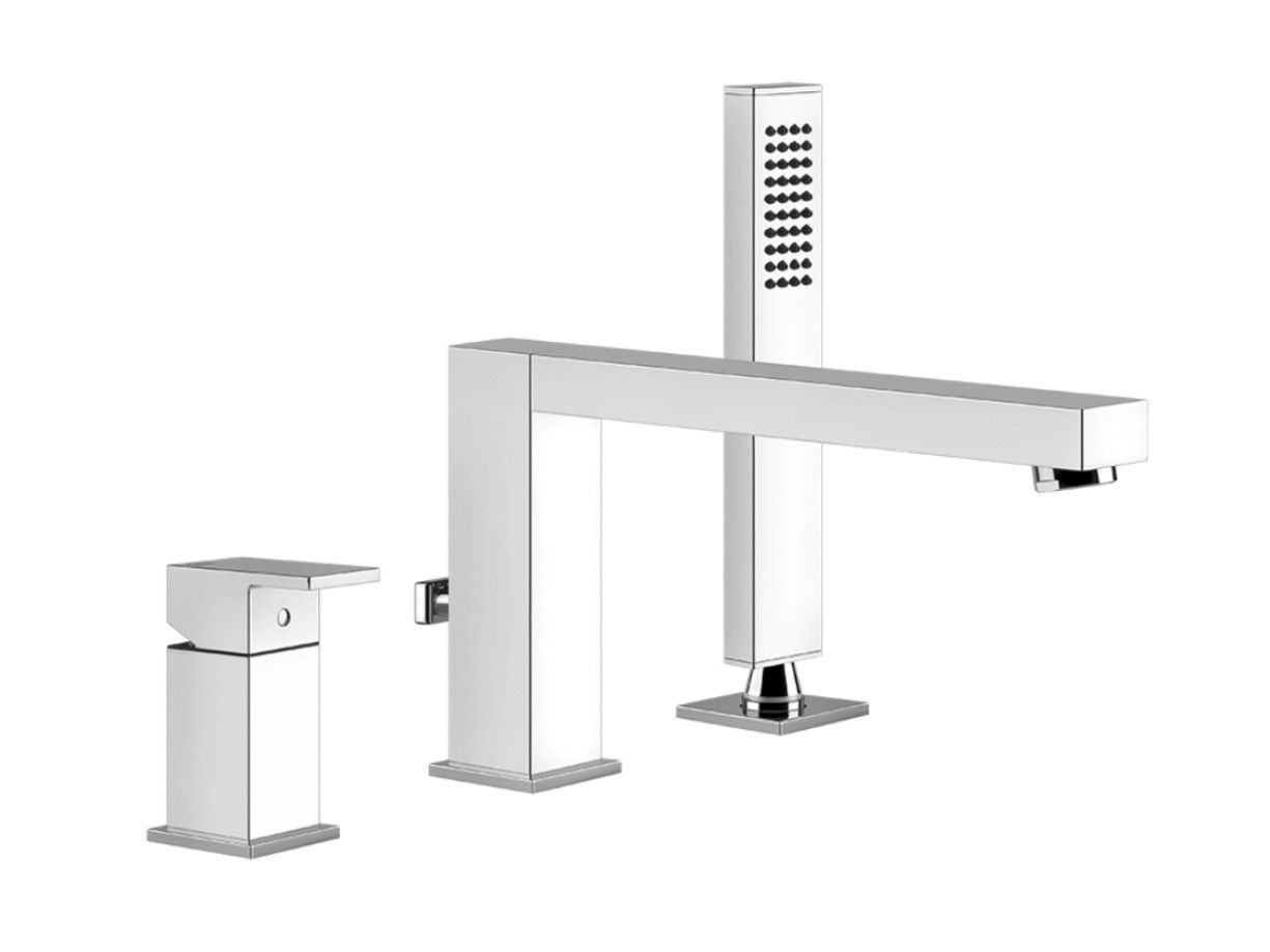 Латунный смеситель для ванны с ручным душем Gessi прямоугольник ARCH-00032907 - Вид №1