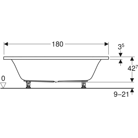 554.219.01.1 Прямоугольная ванна Geberit Renova Duo, с ножками Geberit  - Вид №3