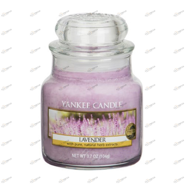 Свеча маленькая в стеклянной банке Лаванда Lavender 104 гр 25-45 часов YANKEE CANDLE  267907 Розовый 