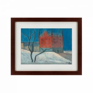 Картина в деревянной раме 52х42 см "Адмиралтейство, Стокгольм, 1932" КАРТИНЫ В КВАРТИРУ  135599 Бежевый;белый;голубой;разноцветный