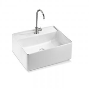 L648T0R1V4.100 Накладная раковина квадратная A. e T. Italia Fly Белый глянцевый