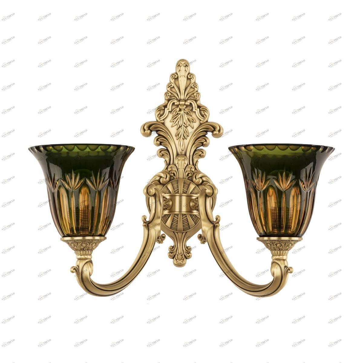 Бра настенное зеленое Bohemia Ivele 7209B15 Amber-Green Up BOHEMIA IVELE ПОД СТАРИНУ 00-3888989 Зеленый 