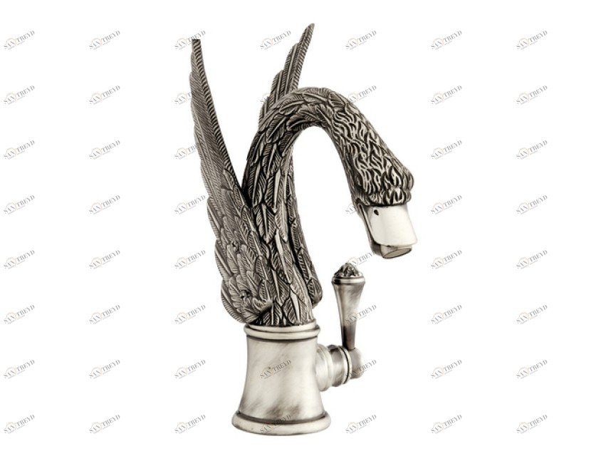 039443.000.71 Смеситель для раковины monolever Античное серебро Mestre Swan