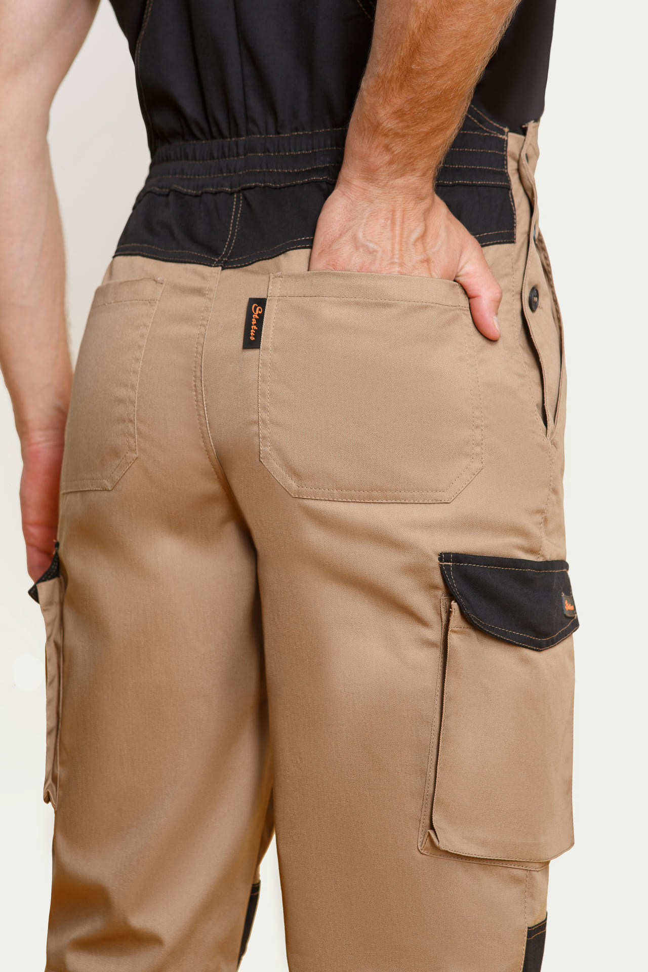 64628 Костюм  NEW 2 бежевый с черным STATUS  Летняя спецодежда  размер 44-46/170-176  - Вид №14