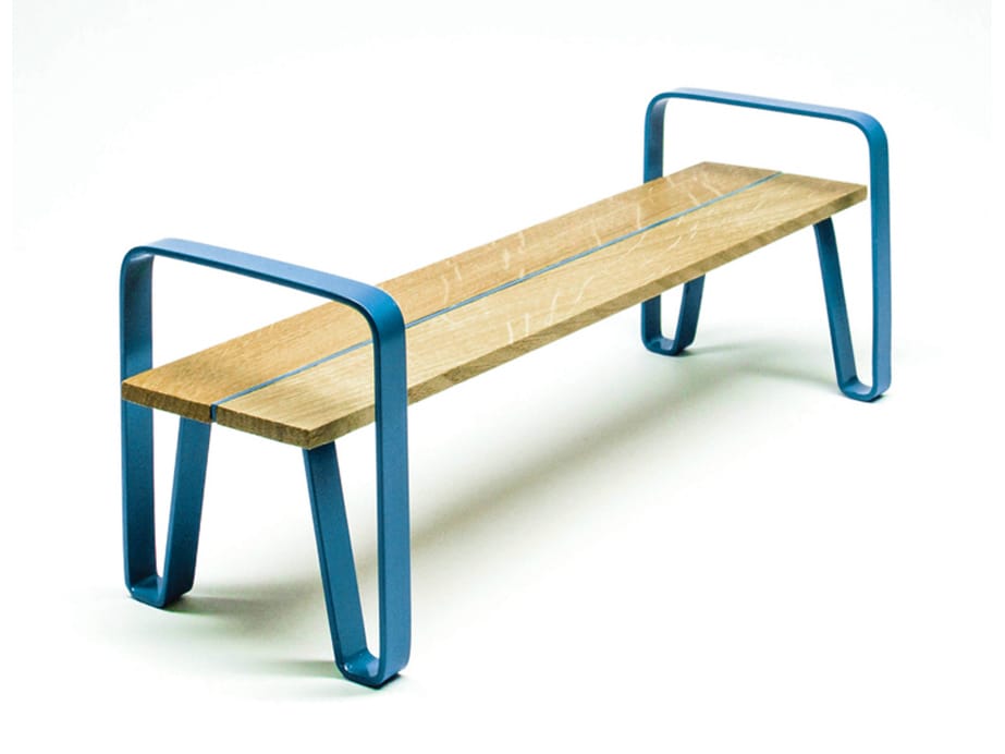 Стальная и деревянная скамья без спинки LAB23 COURT ARCH-00068054