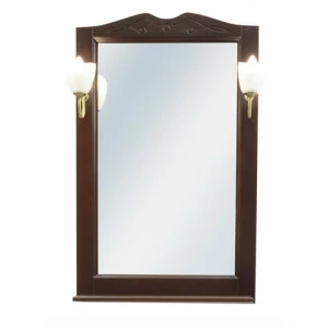 Зеркало Villi, 60 см, со светильниками, полка, массив берёзы, лак, зеркальное полотно 4 мм