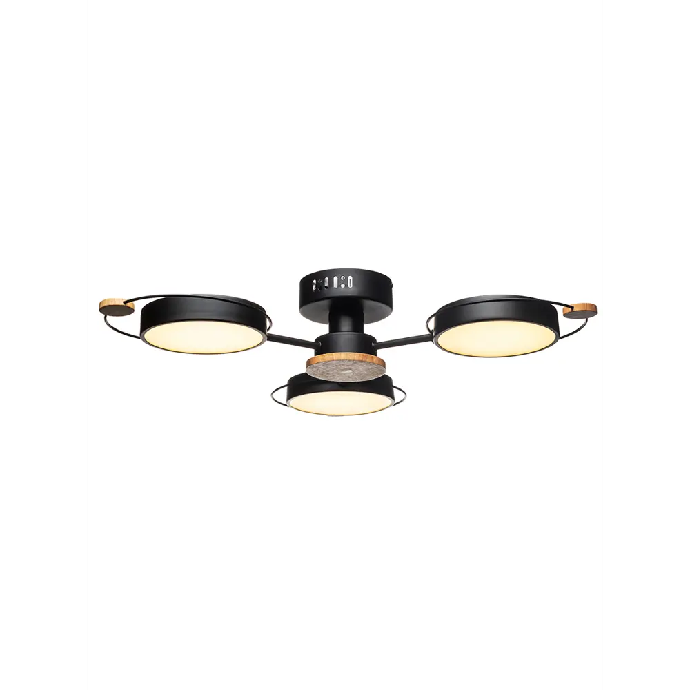 Люстра потолочная светодиодная Lamplandia Bergen Black L1479 с пультом управления, 15 м²,регулируемый белый свет, цвет черный STLM-2112559 - Вид №1