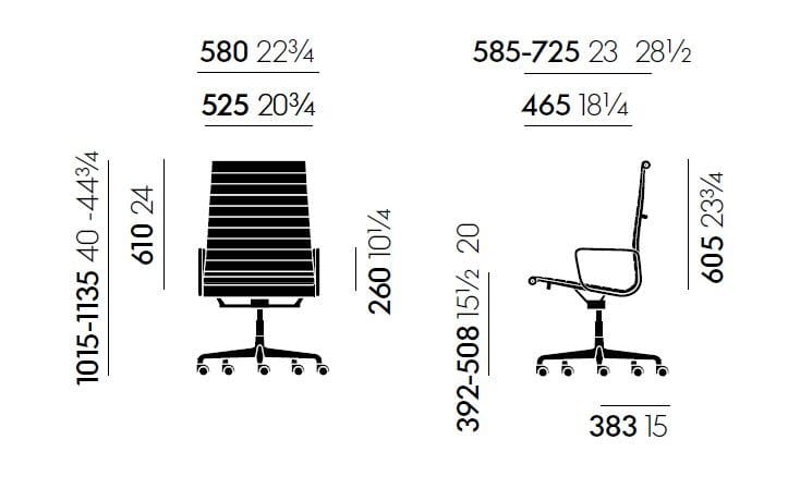 Кожаный поворотный операционный офисный стул с подлокотниками VITRA Eames Aluminium Group ARCH-00077414 - Вид №13