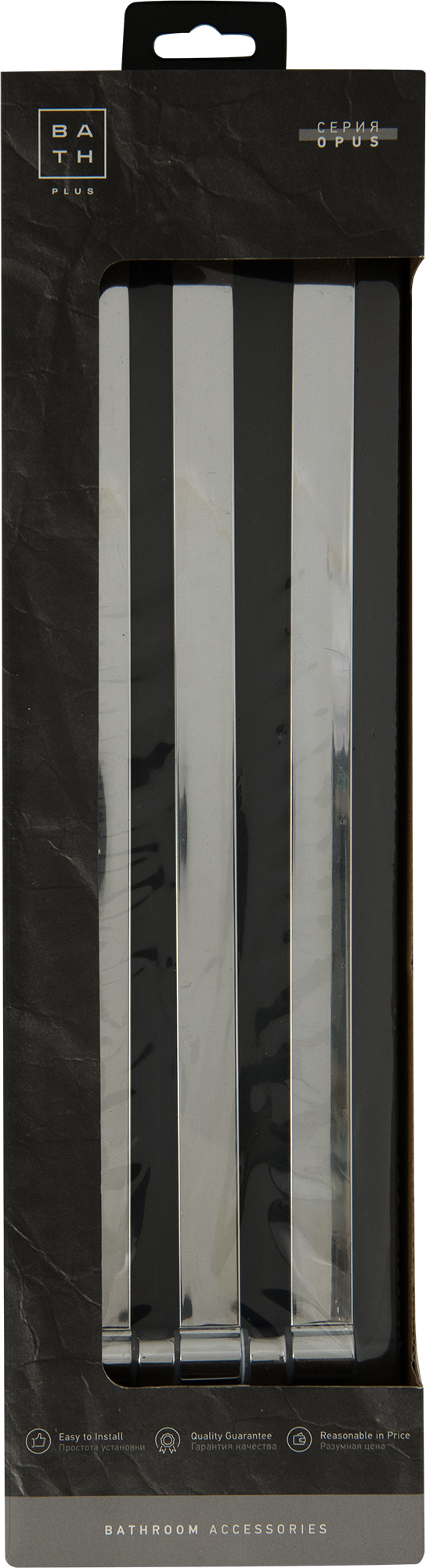 BATH PLUS Тройной держатель для полотенца Opus с хромированным покрытием 82510010 STLM-0028959 - Вид №3