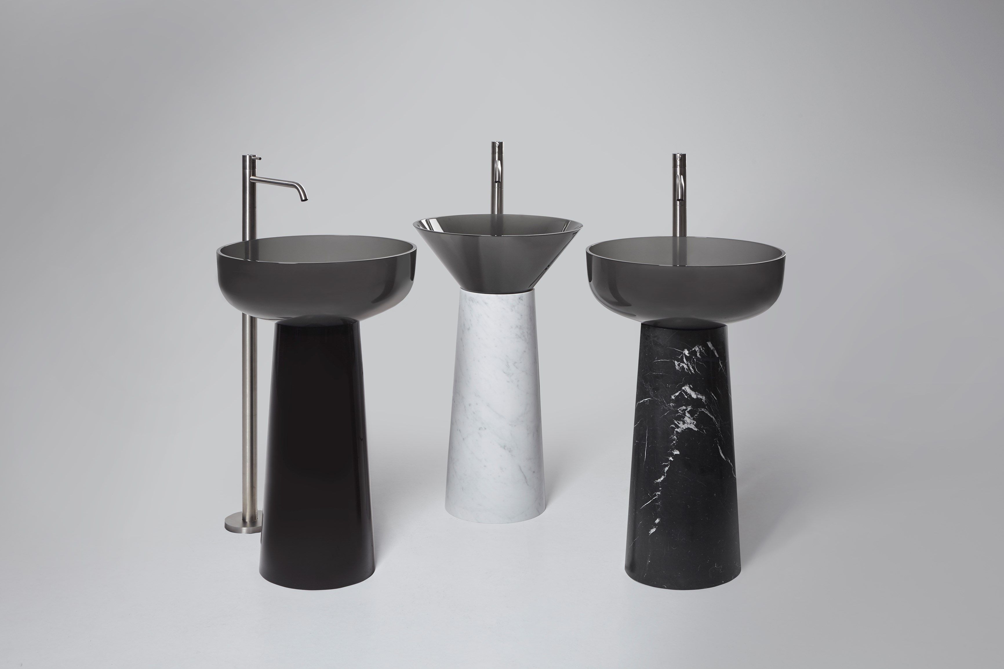 Круглый отдельно стоящий умывальник из черного мрамора Marquina Antoniolupi ALBUME10 + ALBUME21 ARCH-00047857 - Вид №9