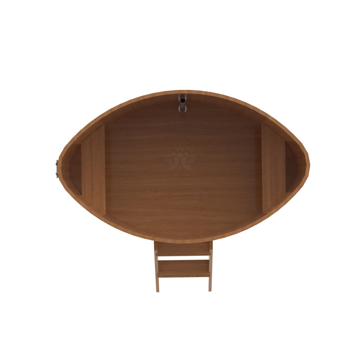 1325 Купель овальная из дуба 1,15х1,83х1,0 натуральная Alyarus  - Вид №4