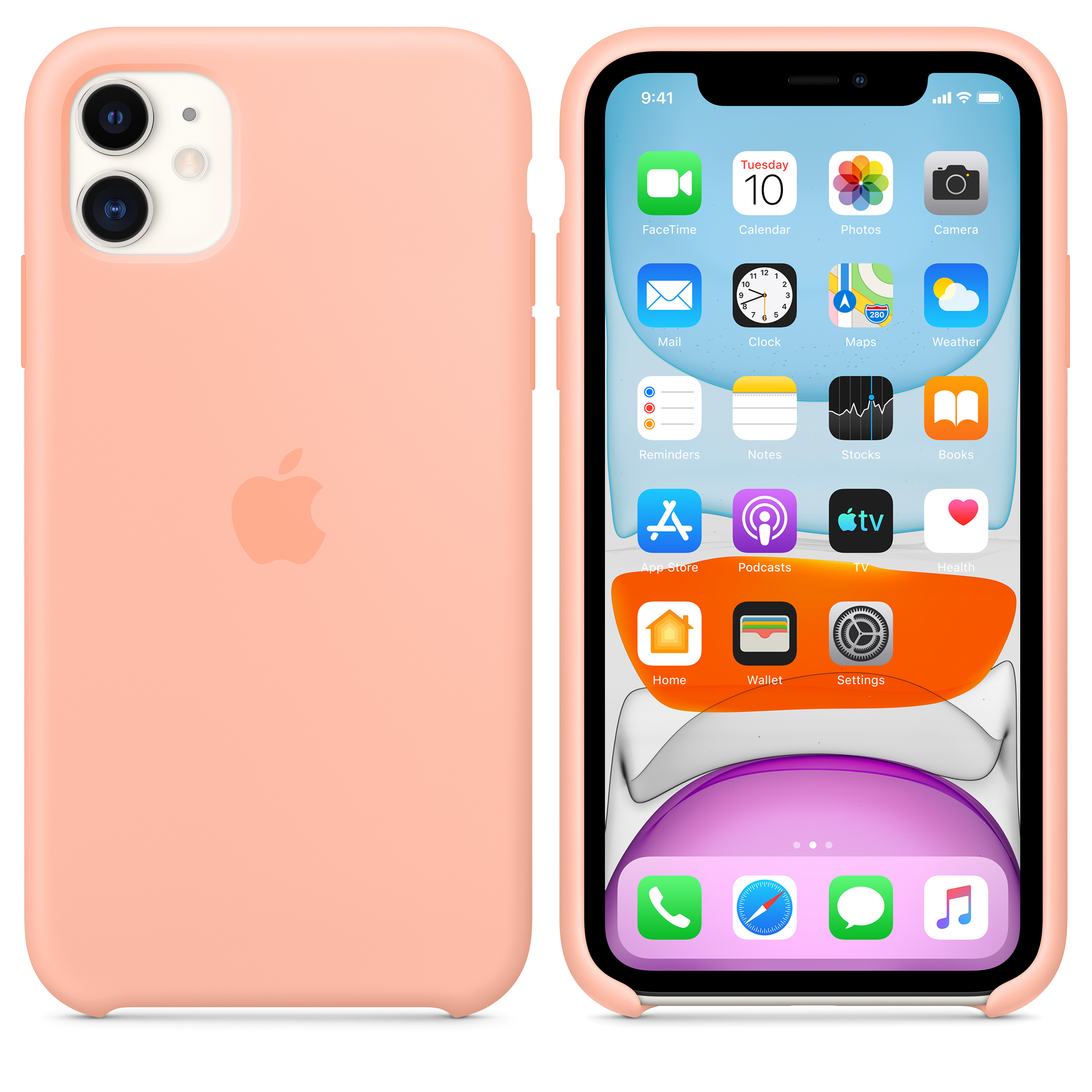 MXYX2ZM/A Iphone 11 silicone case - grapefruit Apple Santreyd  - Вид №7
