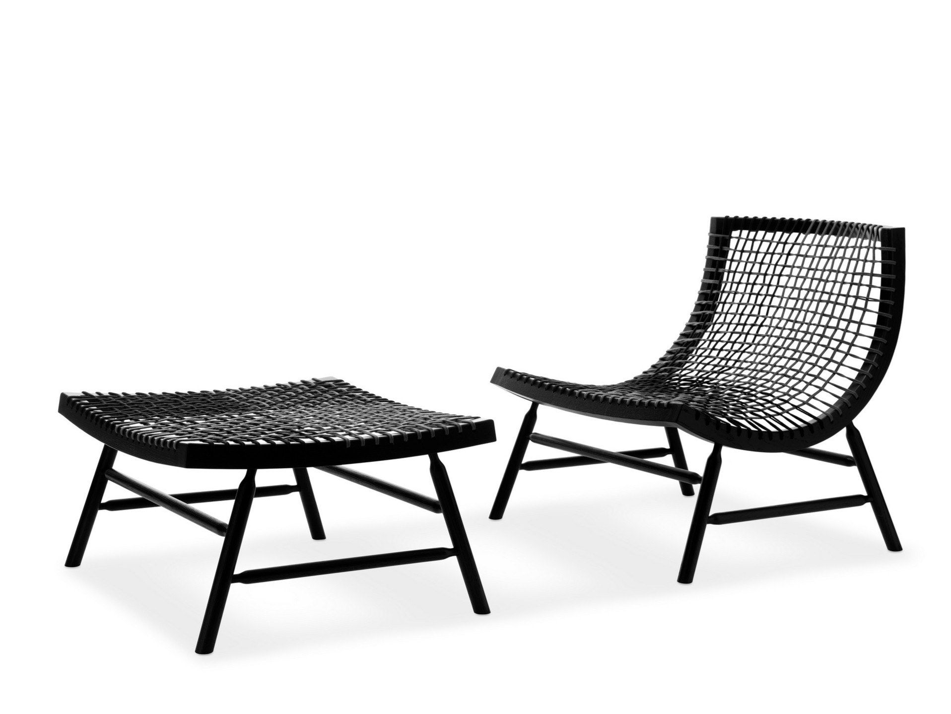 Подставка для ног из массива дерева и морской веревки Saba Italia SITAR ARCH-00084167 - Вид №2