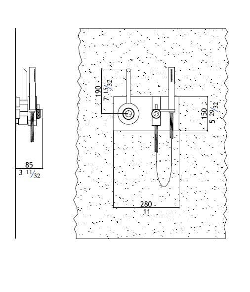 Смеситель для душа из нержавеющей стали с ручным душем MGS ARCH-00011617