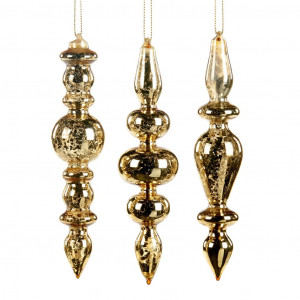 P 35019 Шарик фигурки античные золотые 16 см (цена за шт) GOODWILL