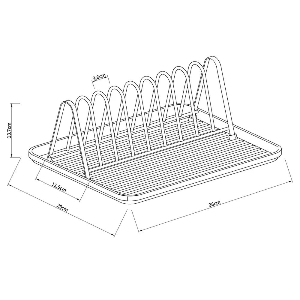 Сушилка для посуды KONSENSA 36x13x29 см одноуровневая металл цвет черный STLM-2068644 - Вид №7