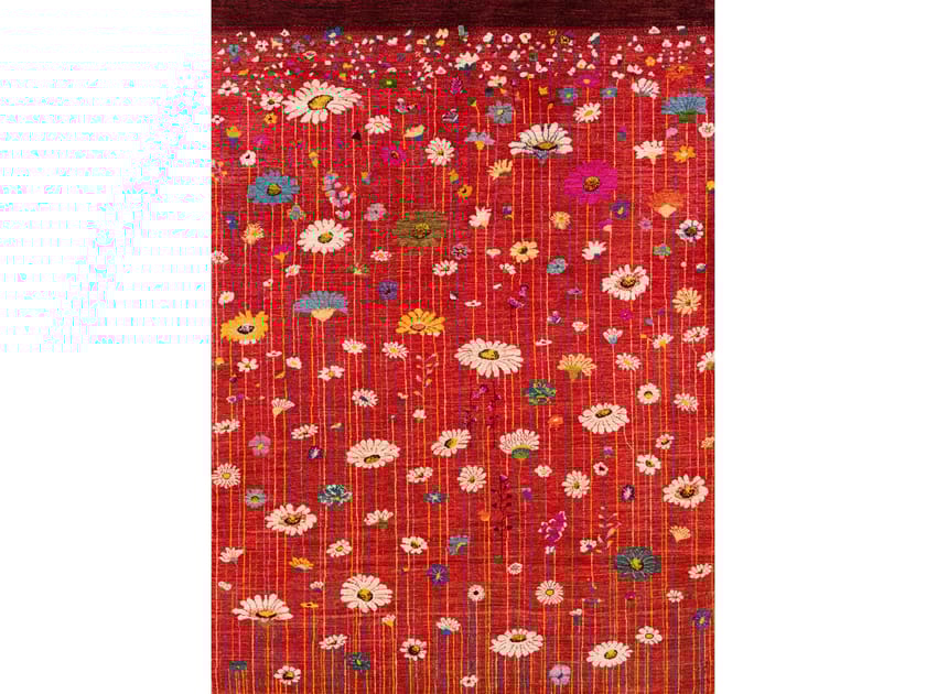 Прямоугольный шерстяной цветочный ковер Zollanvari Flower Meadow ARCH-00138004