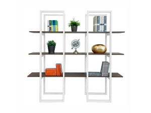 Модульный книжный шкаф из алюминия и дерева