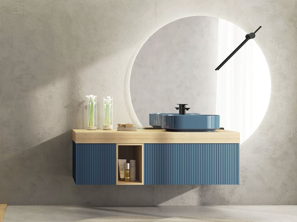 Деревянный подвесной шкаф для умывальника с выдвижными ящиками LEGNOBAGNO Re-Stretch ARCH-00053737