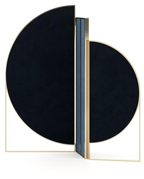 Domkapa Бархатный экран и структура из стали, полированной золотом  Dkm7  - Вид №3