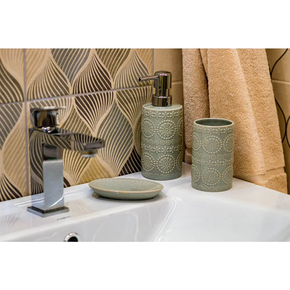 Стакан для зубныx щеток Arta керамика светло-серый SWENSA STLM-2166784 - Вид №1