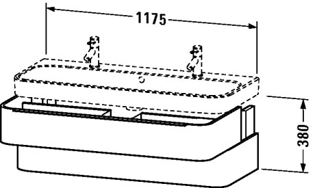 H2636702222 Happy D.2 Тумбочка подвесная Белый глянцевый декор Duravit - Вид №1