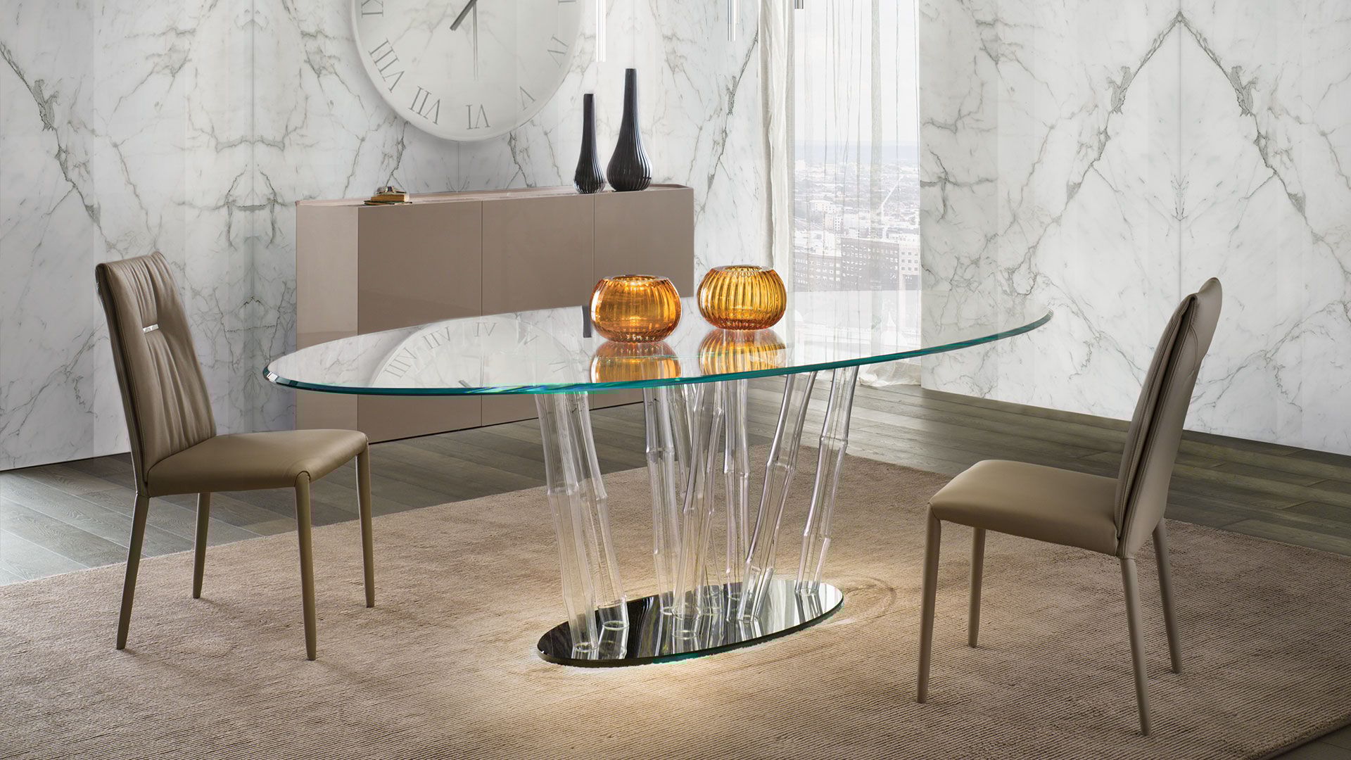 Стеклянный обеденный стол REFLEX Бамбук ARCH-00144390 - Вид №1