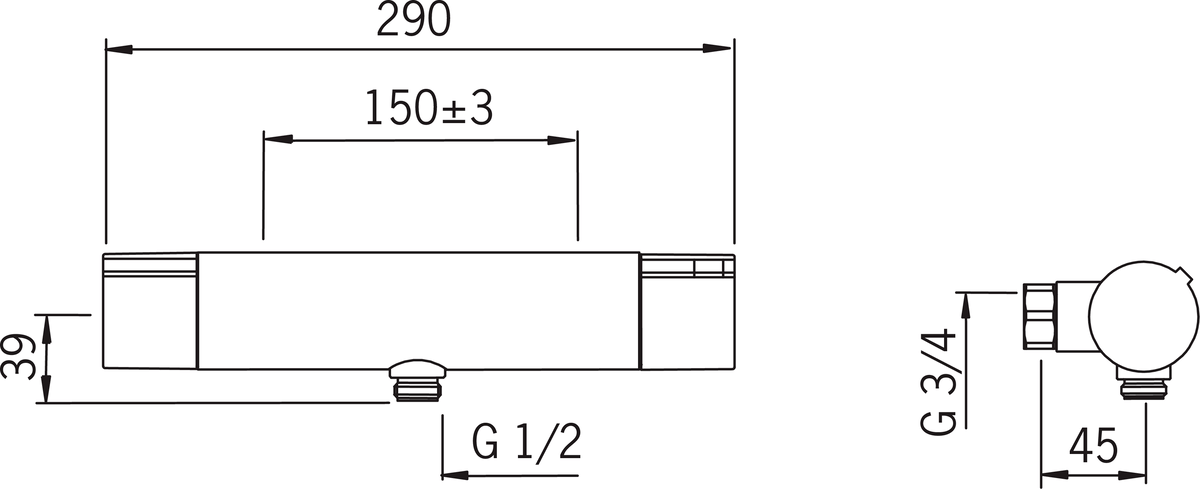 Oras 2870 Смеситель для душа 2870 Cubista Хром  - Вид №1
