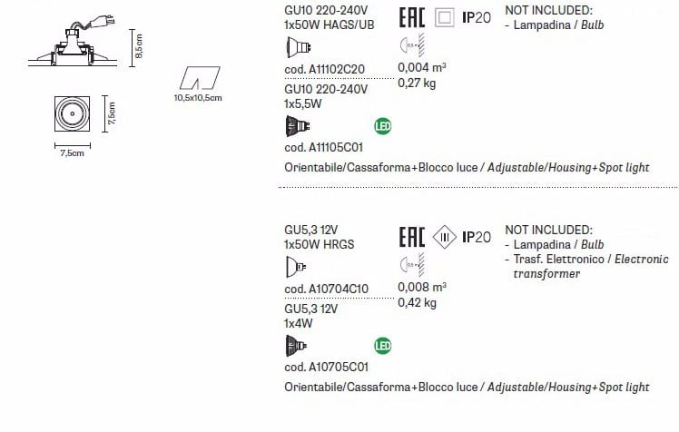 Металлический утопленный прожектор Fabbian Инструменты ARCH-00139105 - Вид №3