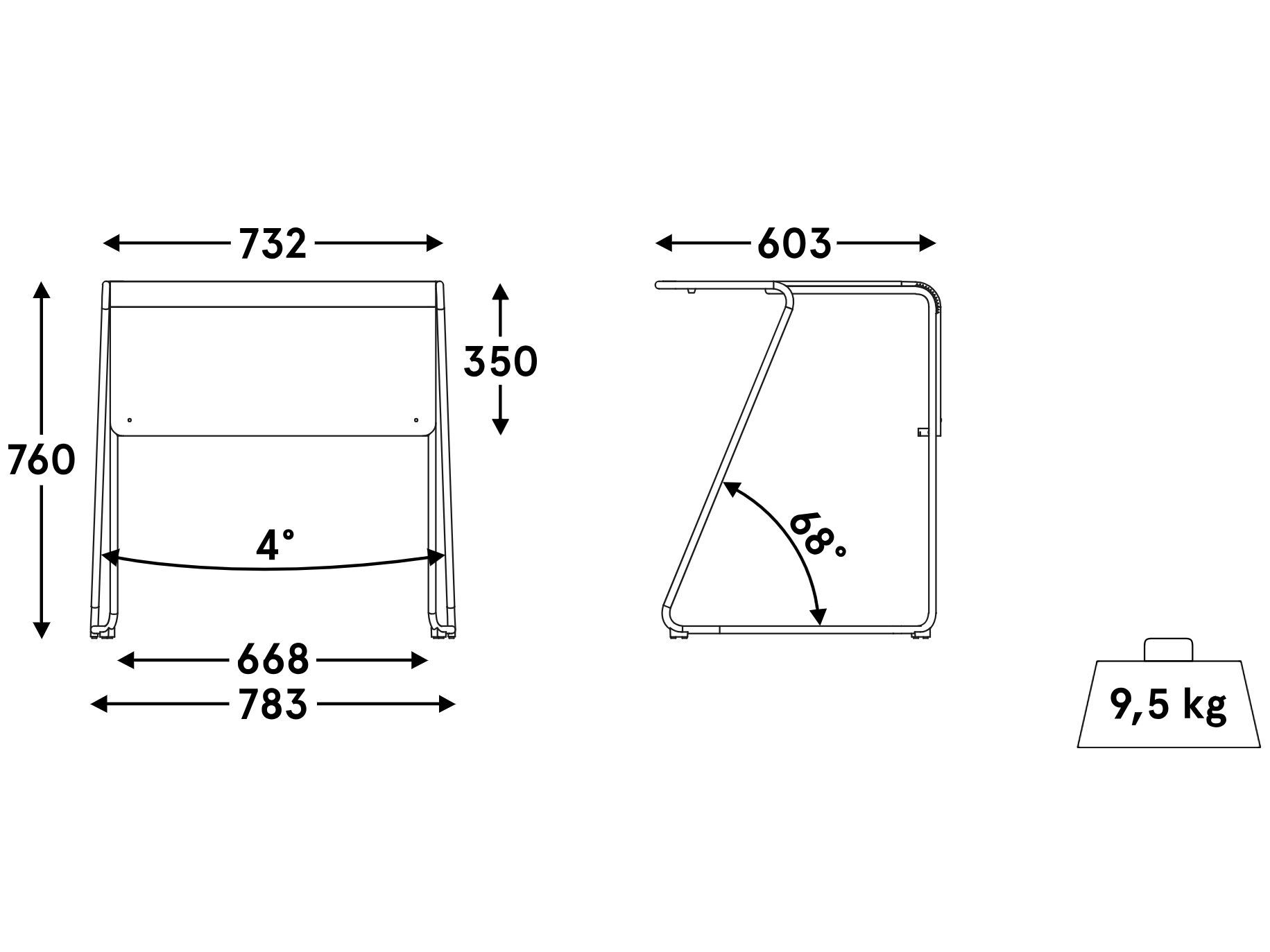 Прямоугольный стол из стали и дерева MDD LOOP ARCH-00008239 - Вид №7